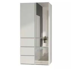 Klair Living Elise Collection-32 in. W White Modular Slim 4-Drawer Freestanding Features 4-Shelf Woo