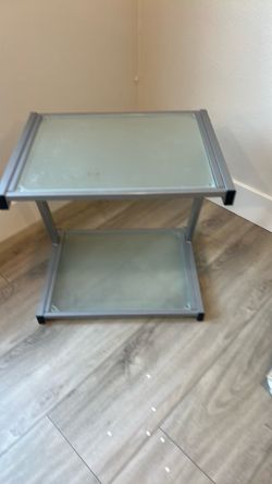 Two-Tier Glass and Metal Side Table