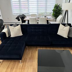 Blue Suede  4 Seat Sectional Couch - IKEA Morabo 
