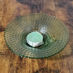 Green Candle Dish & Tealight Candle