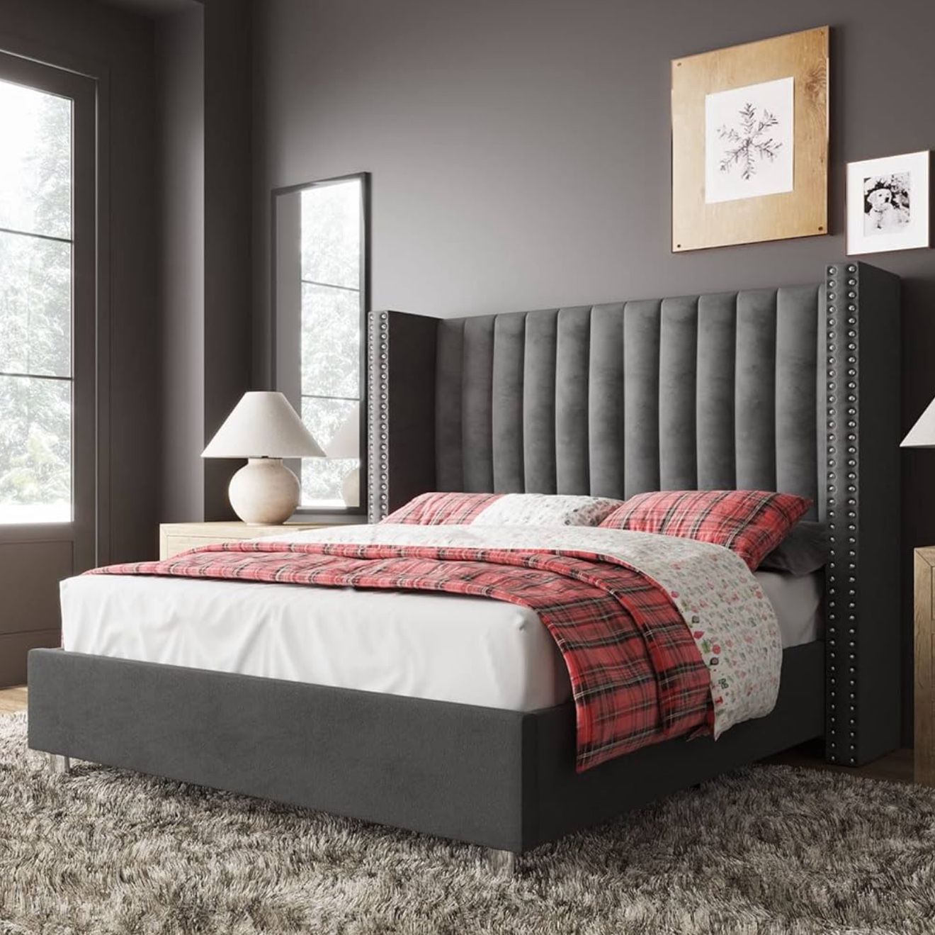 QUEEN SIZE BED FRAME/ HEADBOARD