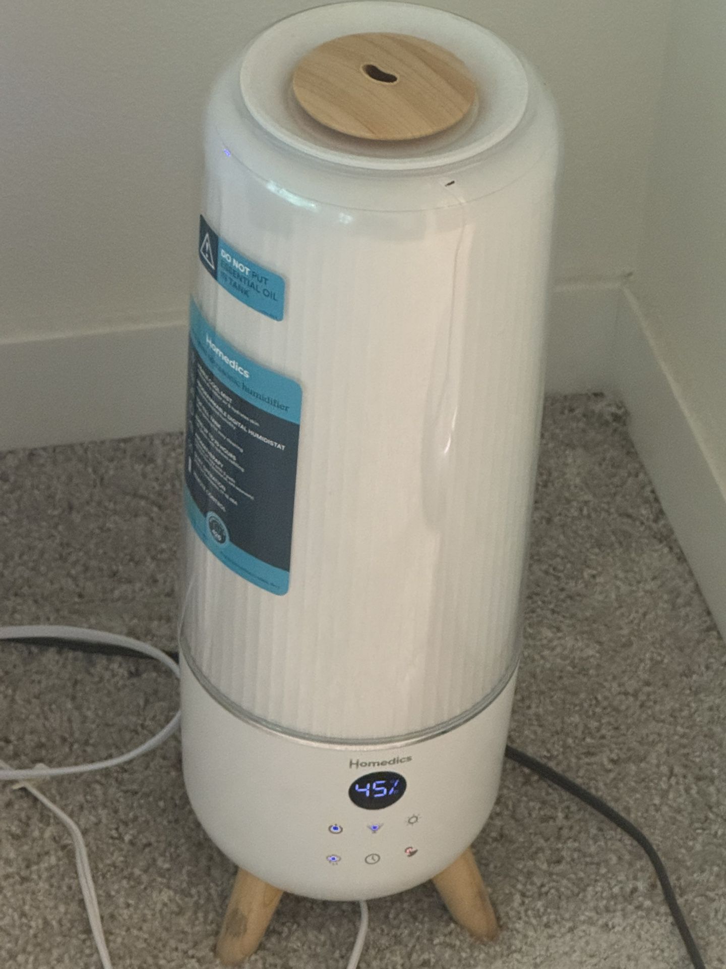 Homedics Warm and Cool Mist Ultrasonic 2G Humidifier 