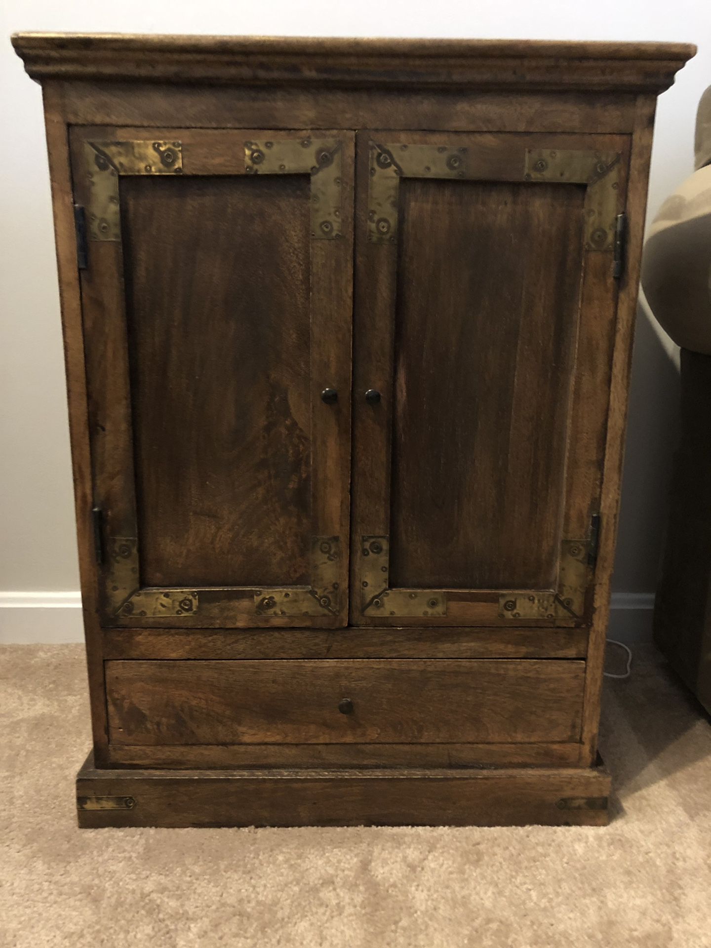Wood accent cabinet