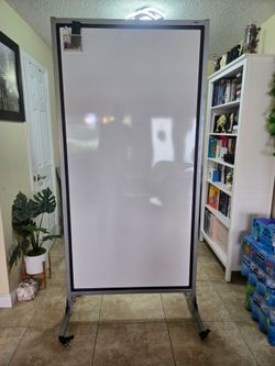Lorell Double-Sided Magnetic Whiteboard – Large Commercial-Grade Rolling Board