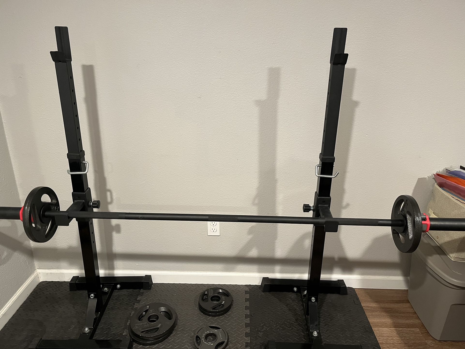 Olympic Weights, Bar And Stand