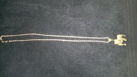 925 sterling silver chain & bull dog pendant