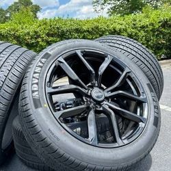 New 22” Black Wheels Land Rover Rims Tires 285/45R22 SVR Style 5x120 Defender Discovery Sport 
