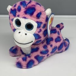 8" Monkey Laying Bright Eyes Plush Stuffed Animal Cute Purple Pink Blue Nanco
