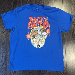 WWE T Shirt Mens XL Blue Short Sleeve Funko Pop Tee Rock N Sock O Regular Fit