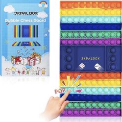 JKPALBOX Big Size Pop Game Fidget Toys with Customized Packaging Box, Board Game with 2 Dices, Safe Material, Stress Relief Educational Toy, Interacti