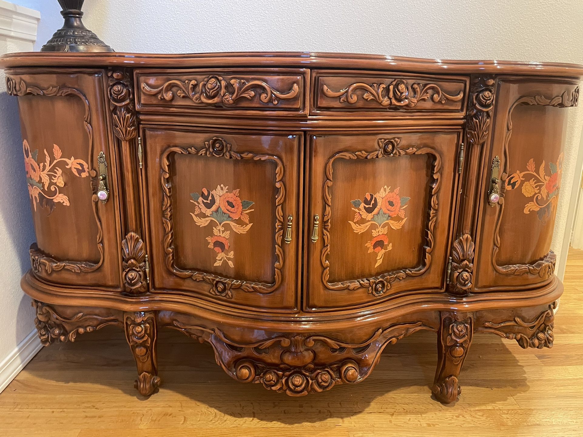 Antique Wood China Cabinet