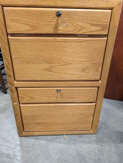 Functional Two-Drawer Wood Storage Cabinet