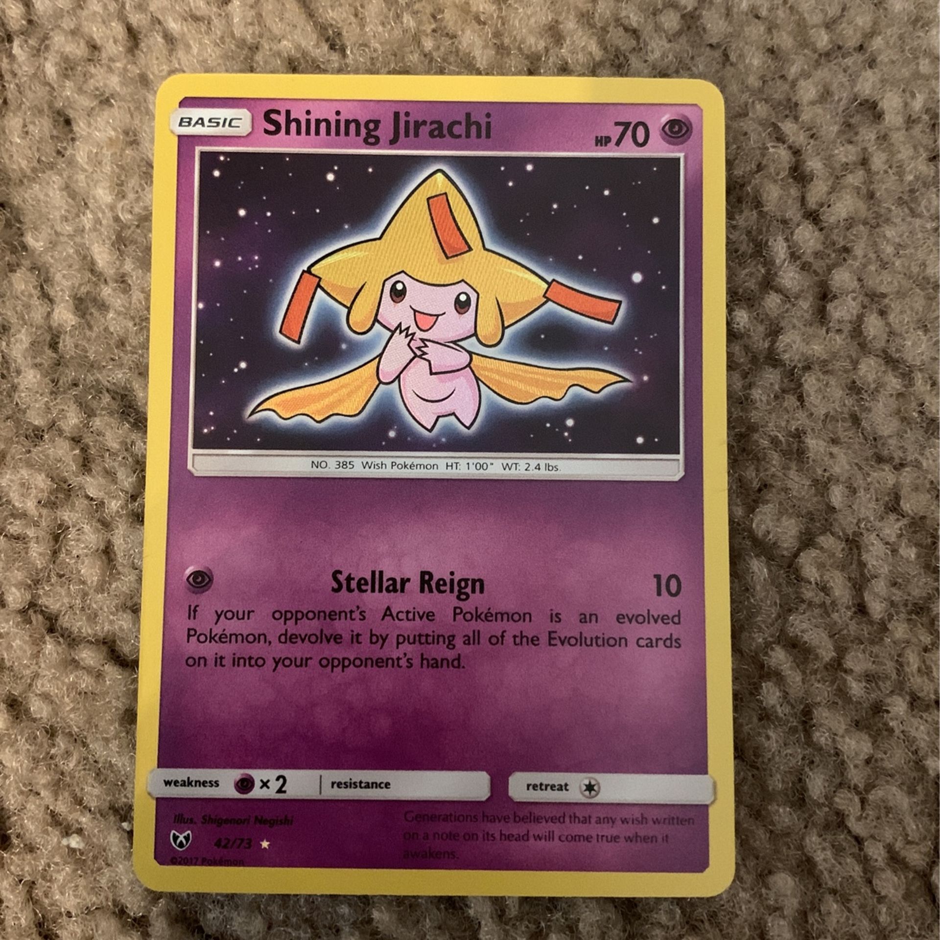 Shining Jirachi Pokémon Card