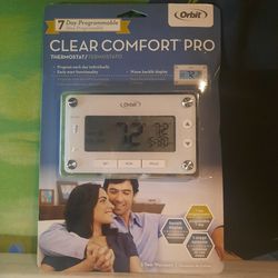 Brand New Orbit Clear Comfort Programmable Thermostat Heating Cooling 7 Day Easy To Read