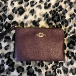 Metalic Raspberry Coach Wristlet  