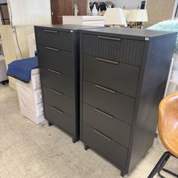 MANHATTAN COMFORT GRANVILLE MODERN 24" CHEST IN CHARCOAL GRAY (5-DRAWER - RETAIL: $650
