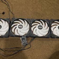 4 Rgb Fans 120mm With Rgb Board
