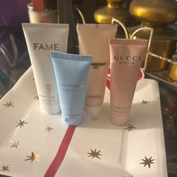 Lotion -fame - Dolce N Gabbana- Burberry Her - Bloom Gucci