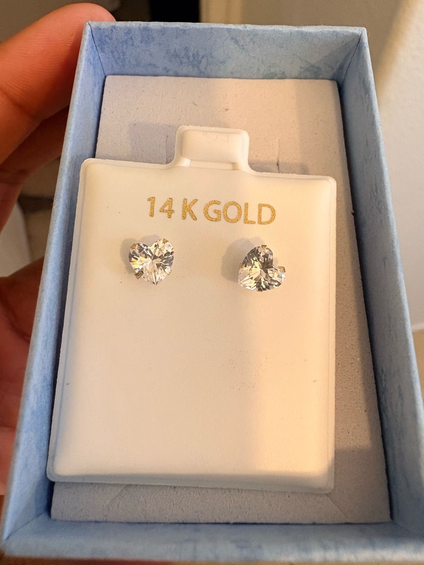 14K REAL GOLD DIAMOND EARRINGS, 14K STAMPED FOR APPROVAL