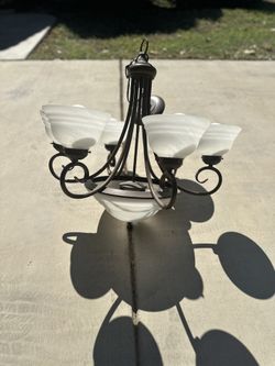 6-Light Bronze Chandelier (READ DESCRIPTION)