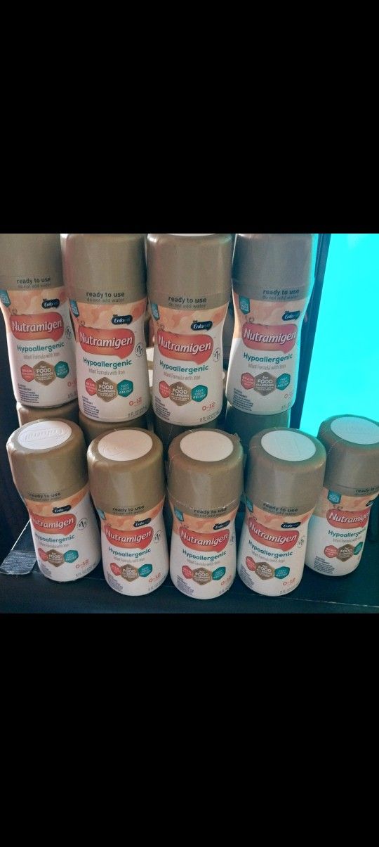 Nutramigen Hypoallergenic Ready To Feed 8 Ounce Bottles Is A Total Of 42 Bottles 🍼 All Together For $160 CASH/ZELLE OR BEST OFFER For ALL 42 BOTTLES