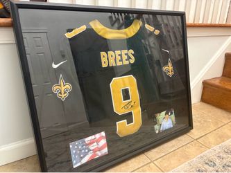 Drew Brees signed framed Nike jersey