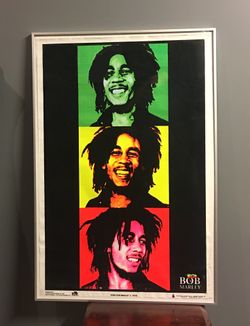 IKEA PICTURE FRAME with a framed Bob Marley poster