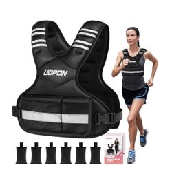 UOPON Adjustable Weighted Vest for Women, 6-12 Lbs Rucking Vest with 6 Ironsand Weights, Great Weighted Vest with Plus Pockets 🆕👍Reg.. Retail $43.99