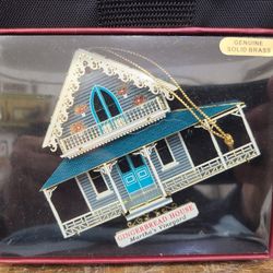 Brass Gingerbread House Martha's Vineyard Ornament