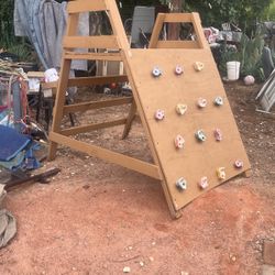 Climbing Wall With Hand Holds 
