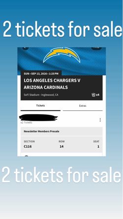CHARGERS TICKETS GAME 9/13