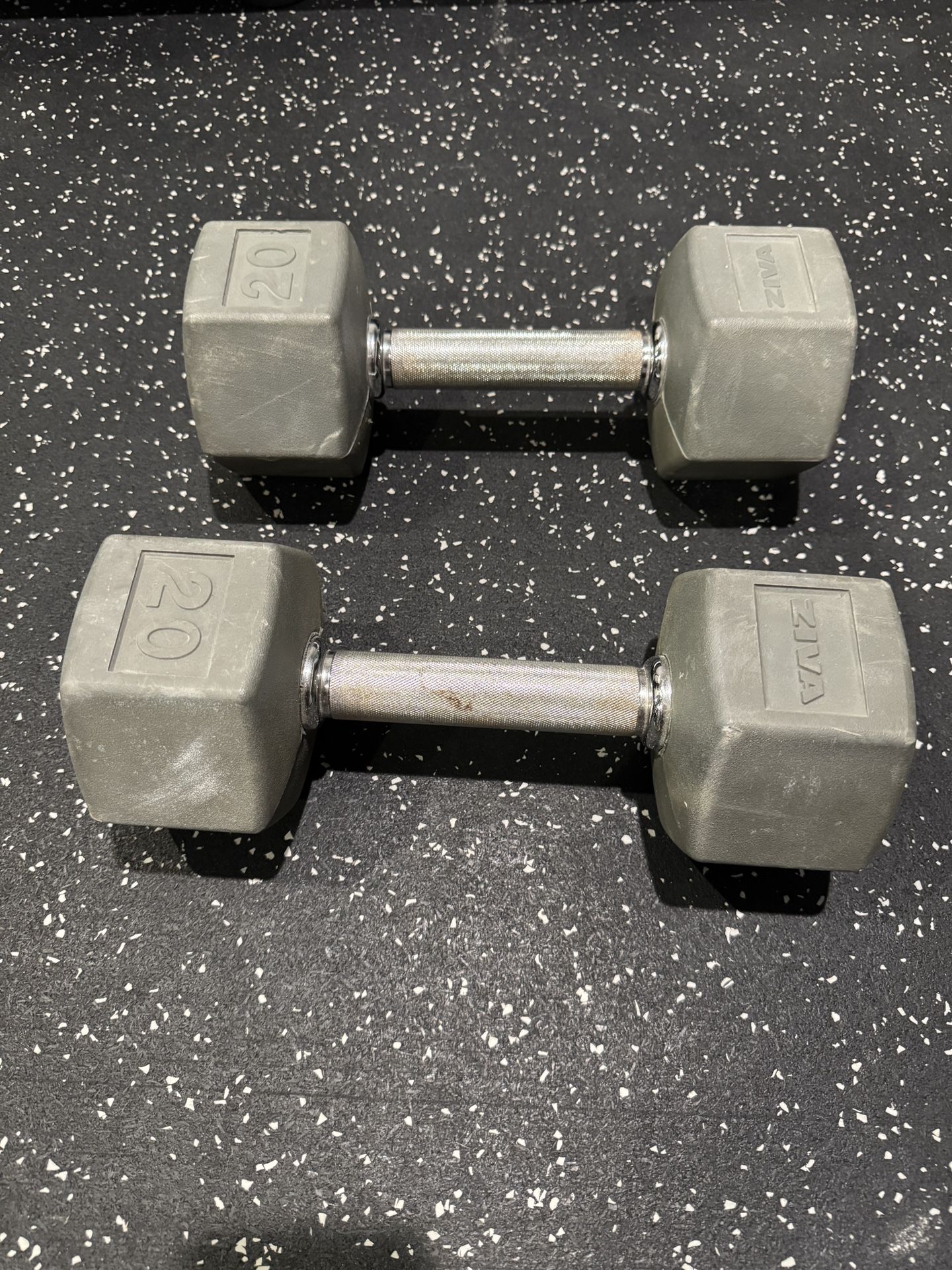 20 Lb Rubber Hex Dumbbells