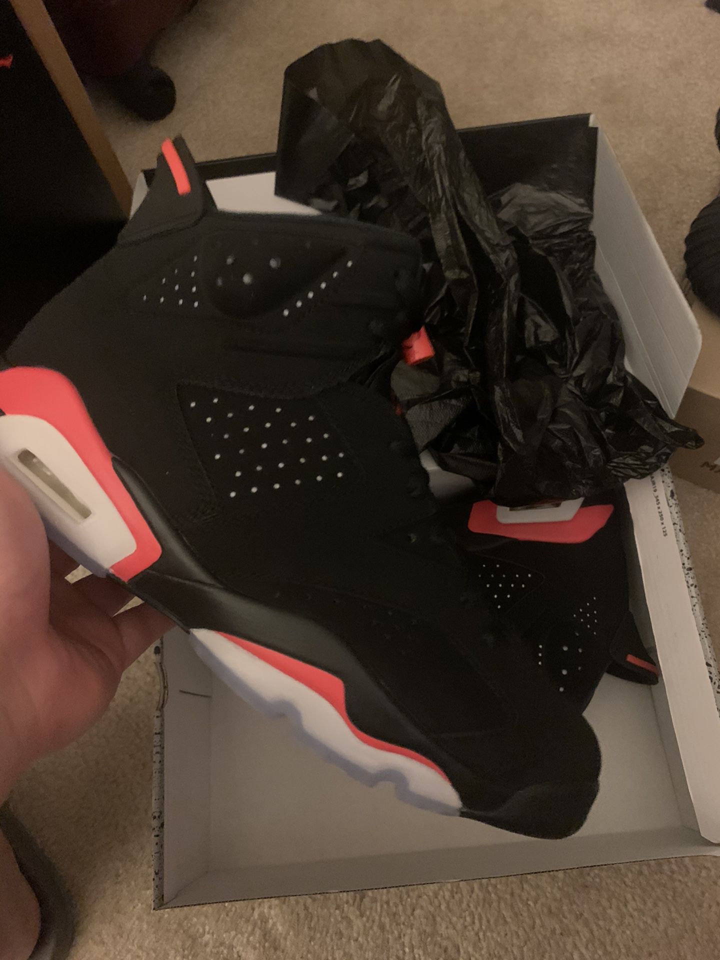 Air Jordan 6 infrared black size 10