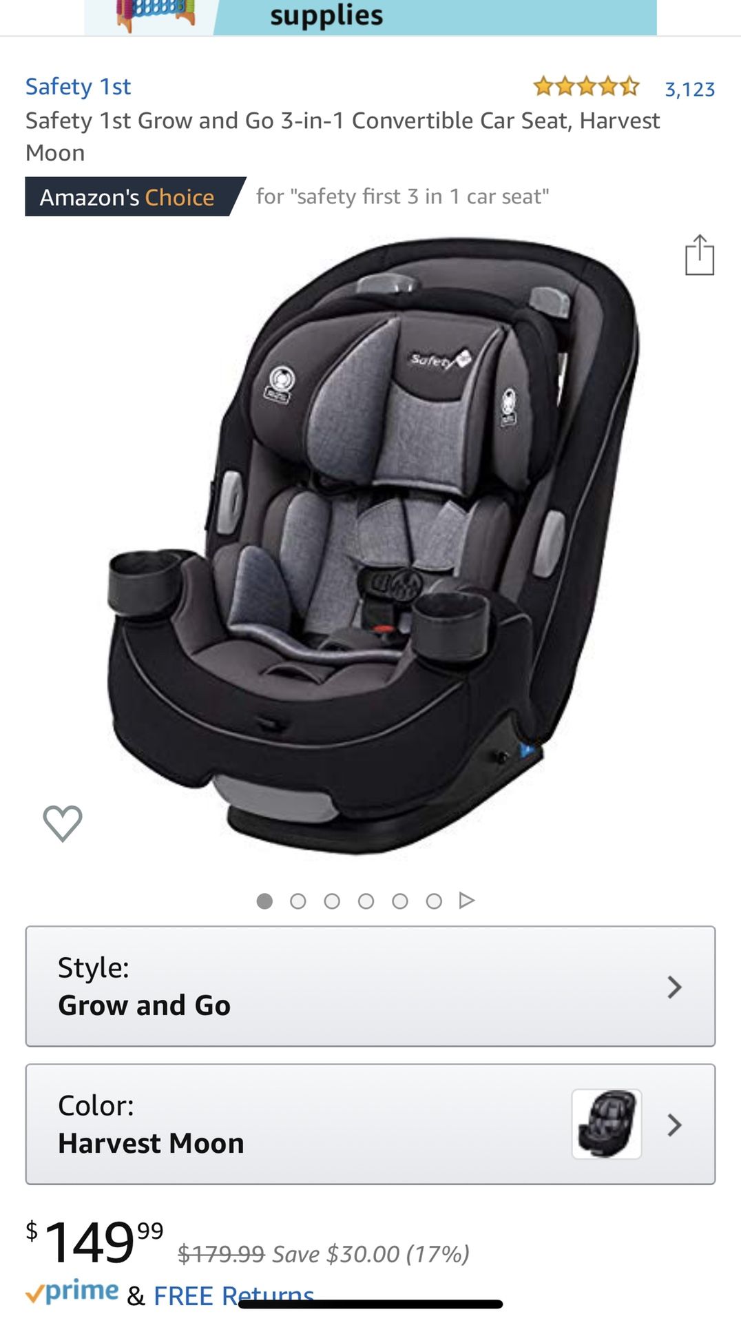 Convertible car seat