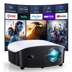 GooDee Smart Mini Projector with WiFi and Bluetooth - 1200 ANSI 4K Support, Compatible with Netflix/YouTube/Prime Video, AI Auto Focus & Keystone, Dol
