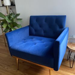 Blue Velvet Armchair 