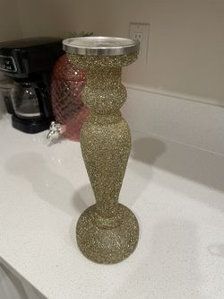 Gold Jeweled Candle Holder