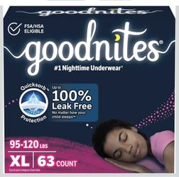 Goodnites Girls' Nighttime Bedwetting Underwear