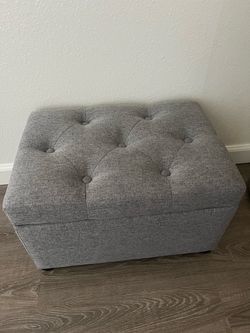 Grey bench with storage 11”x14”x21”