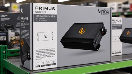 Infinity Car Subwoofer Amp 1220 Watt Power Compact Amplifier Mono with Remote Bass Knob Control Primus 50011A