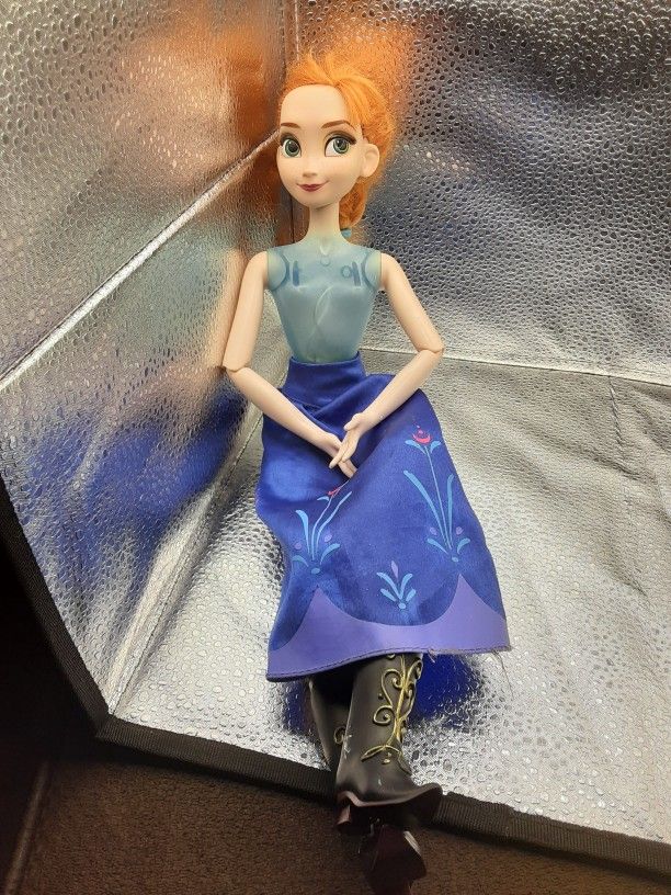 16 Inch Frozen Anna Doll With Jointed Arms and Legs.