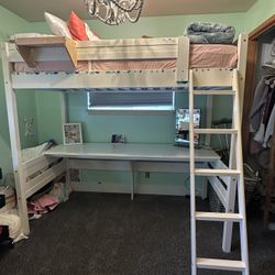 Single Loft Bed With Desk