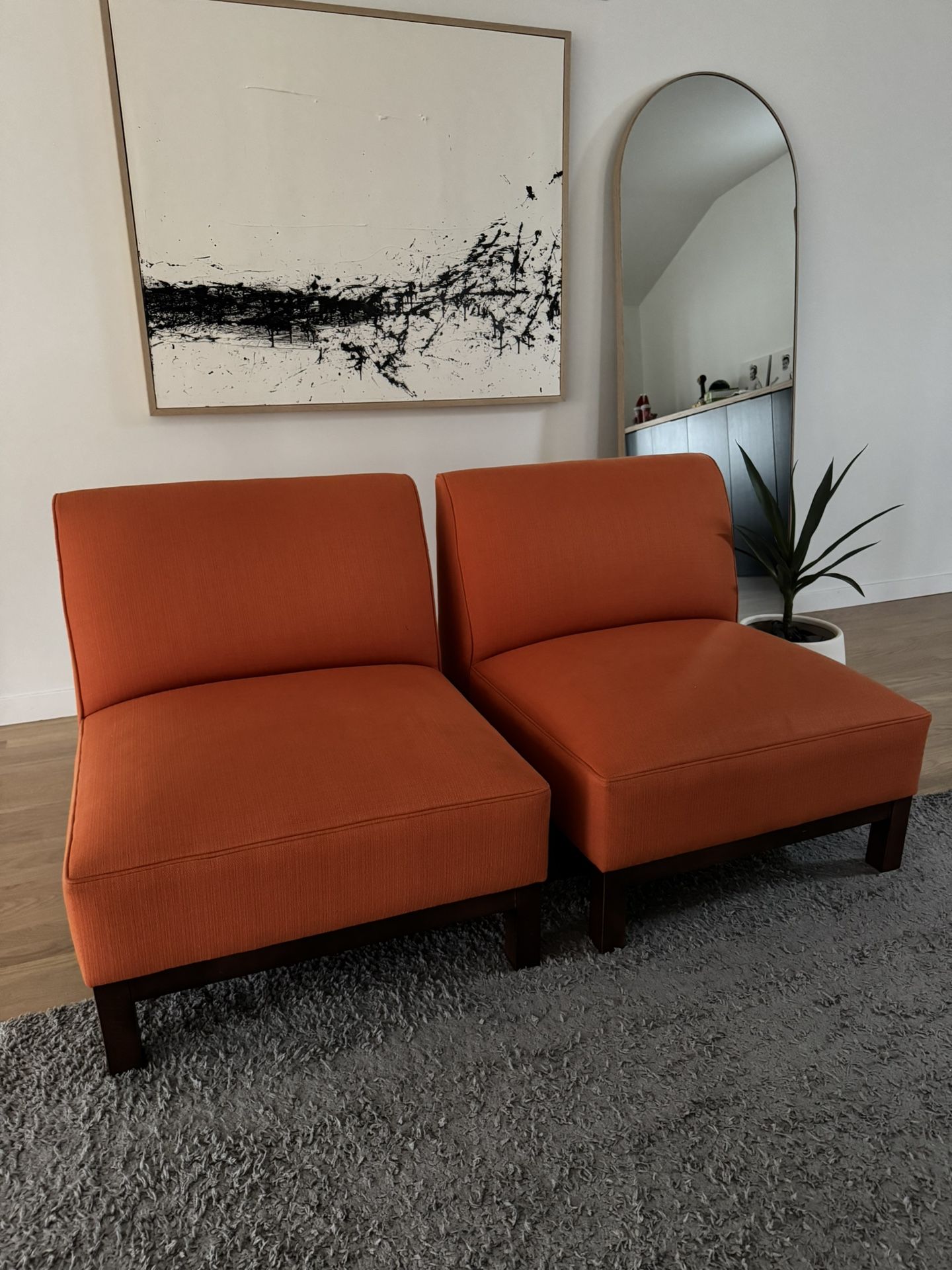 2 Modern Orange Accent Chairs from Dania Furniture