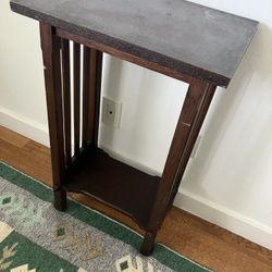 Rustic Console Table - Walnut Wood - Art Nouveau