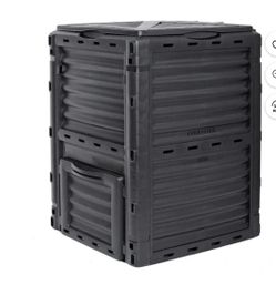 Garden Compost Bin 80 Gal Fast Creation of Fertile Soil, Black