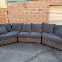 Charcoal Microfiber Sectional Couch