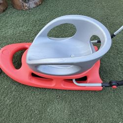Flexible Flyer Portable Snow Stroller Baby Sled. Toddler Boggan Infant Sleigh, red, 