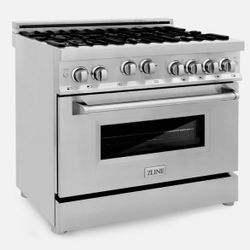 ZLine Stainless Steel 36” Wide Gas Range Stove 6 Burners