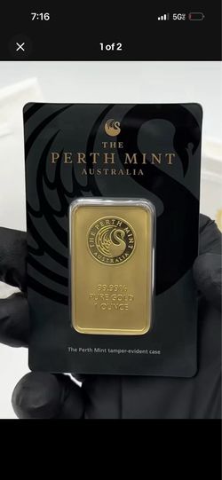 The Perth Mint Australia Gold Bullion Bar 1 oz .9999 Fine Gold 99.99% Fineness