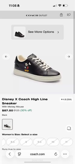 Disney X Coach Mickey Mouse High Line Sneaker